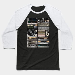 Pure Sound Setup Rework Vintage Music Hi Fi Audio Soundsystem Baseball T-Shirt